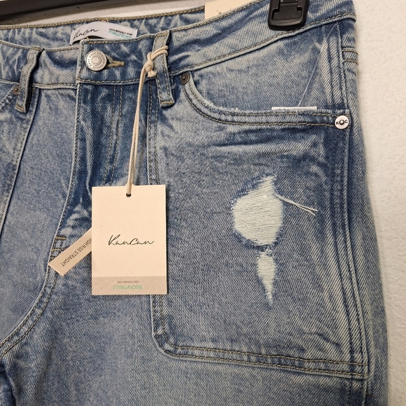 KanCan Maurices Distressed High Rise Porkchop Pocket Straight Jeans Size 28 - Picture 5 of 14